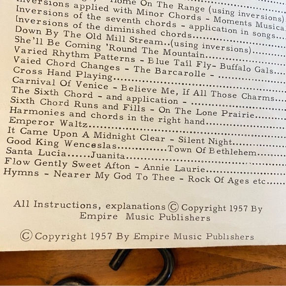 Old 1950s Vintage Piano Chords Playing Book- Vintage Music Book 36pg - Picture 9 of 14